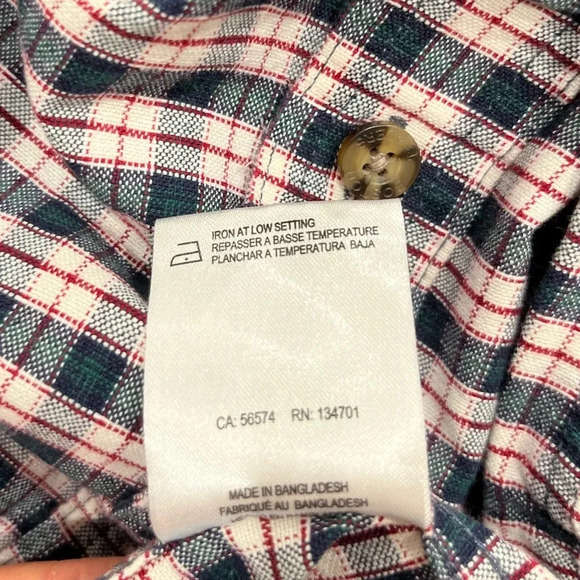 Boston Traders White and Red Plaid Button Down Long Sleeve Dress Shirt Small - Picture 6 of 7